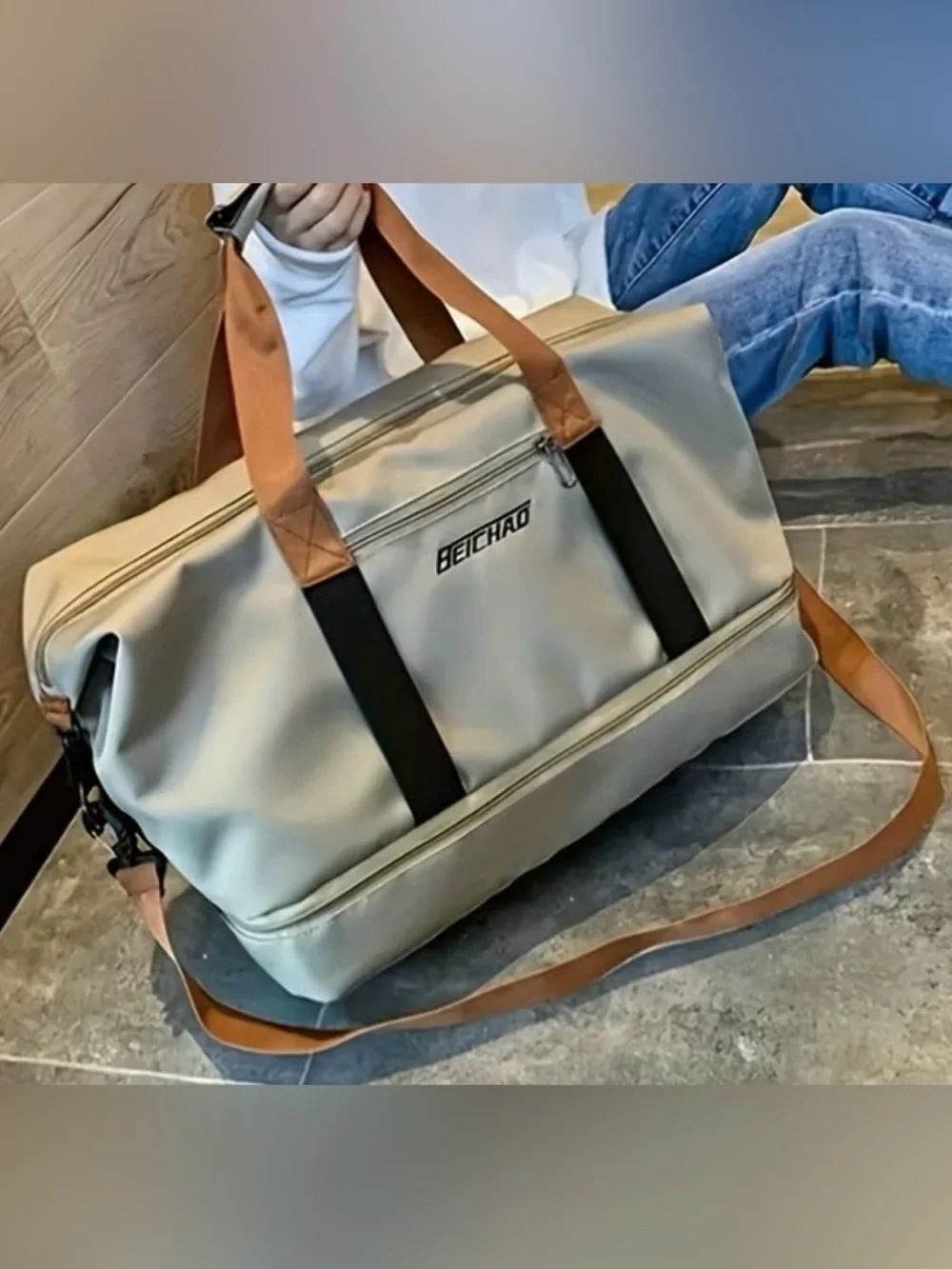 N/A navy duffel